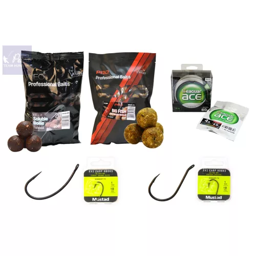 CARP EXPERT PROFI BOJLI CSOMAG CURVE SHANK és CHODDA HORGOKKAL és MINŐSÉGI FLUOROVAL