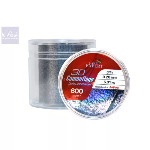 CARP EXPERT NEO 3D CAMOUFLAGE GREY+ BLACK MONOFIL ZSINÓR 600m