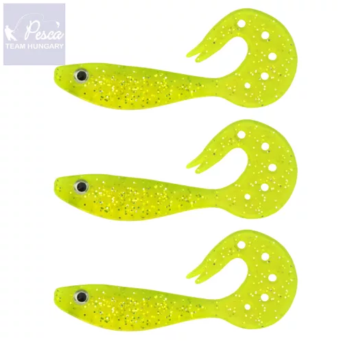 Nevis Twister Shad Vantage 9cm Flash Chartreuse 3db/csomag