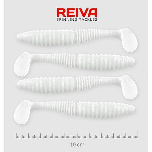 REIVA Zander Power Shad 10cm 4db/csomag /Fehér/