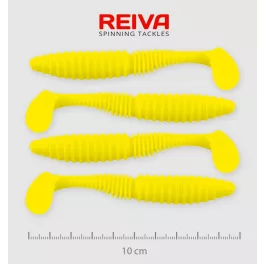 REIVA Zander Power Shad 10cm 4db/csomag /Citromsárga/