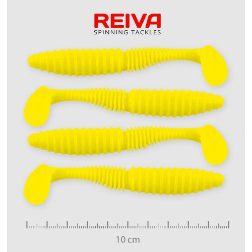 REIVA Zander Power Shad 10cm 4db/csomag /Citromsárga/