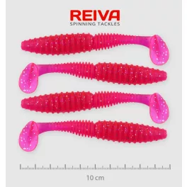 REIVA Zander Power Shad 10cm 4db/csomag /Pink-Flitter/
