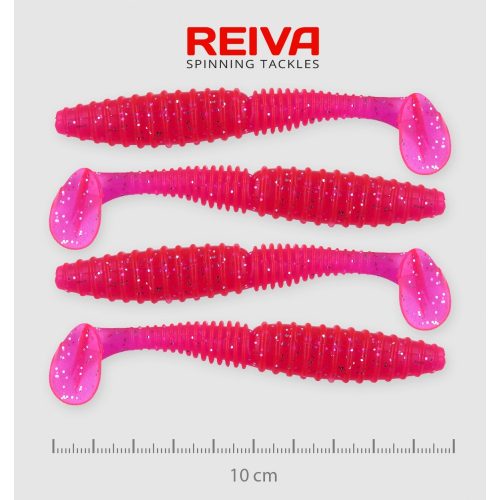 REIVA Zander Power Shad 10cm 4db/csomag /Pink-Flitter/