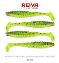 REIVA Zander Power Shad 10cm 4db/csomag (fluosárga-zöld)