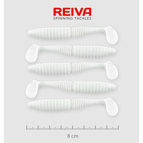 REIVA Zander Power Shad 8cm 5db/csomag /Fehér/