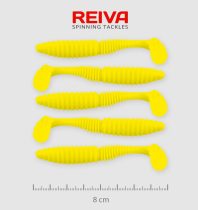 REIVA Zander Power Shad 8cm 5db/csomag /Citromsárga/