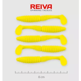 REIVA Zander Power Shad 8cm 5db/csomag /Citromsárga/