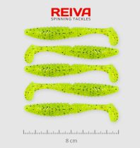 REIVA Zander Power Shad 8cm 5db/csomag /Neonzöld-Flitter/