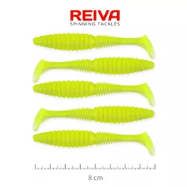 REIVA Zander Power Shad 8cm 5db/csomag (citromsárga)
