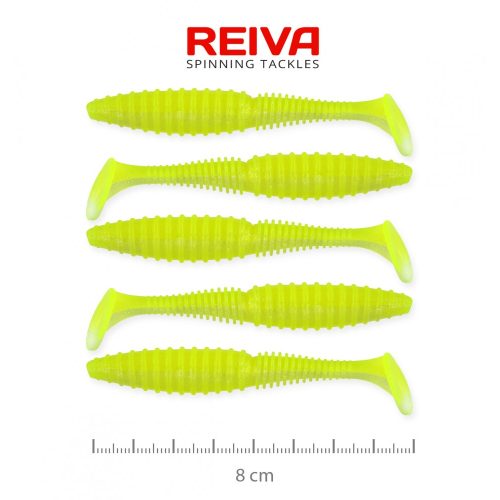 REIVA Zander Power Shad 8cm 5db/csomag (citromsárga)