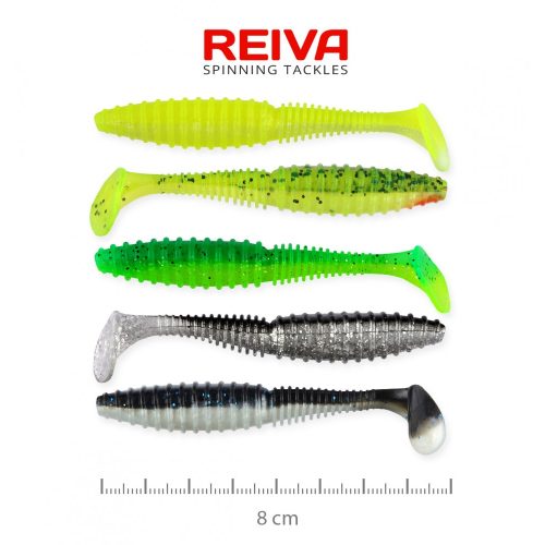 REIVA Zander Power Shad 8cm 5db/csomag 4-szín