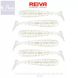 Reiva Stream Shad 10cm Pearl White Dots 6db/csomag