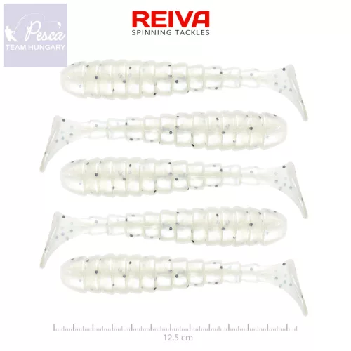 Reiva Stream Shad 12.5cm Pearl White Dots 5db/csomag