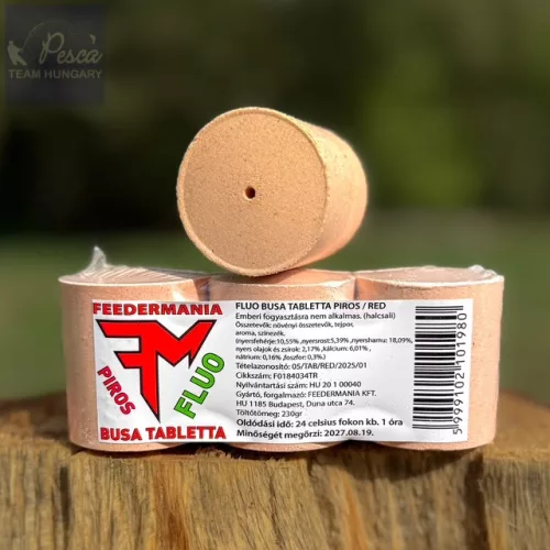 Feedermánia Fluo Busa Tabletta - Piros 230gr