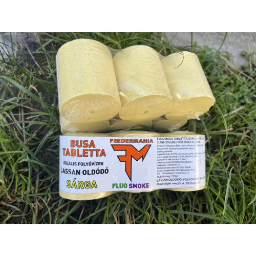 Feedermánia Fluo Smoke Busa Tabletta Sárga Ideális Folóvízre Lassan Oldódó 230gr