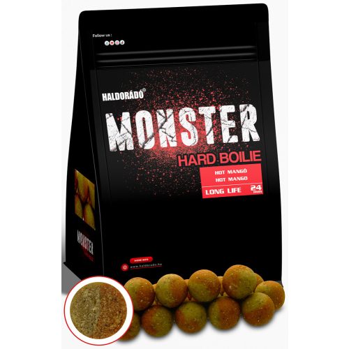 HALDORÁDÓ MONSTER Hard Boilie 24+ - Hot Mangó 700gr