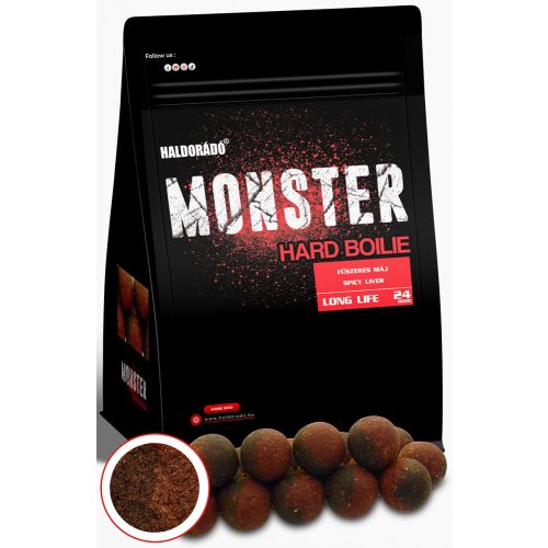 HALDORÁDÓ MONSTER Hard Boilie 24+ - Fűszeres Máj 700gr