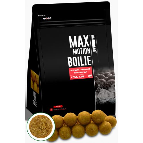 HALDORÁDÓ MAX MOTION Boilie Long Life 20 mm - Spanyol Mogyoró 800gr