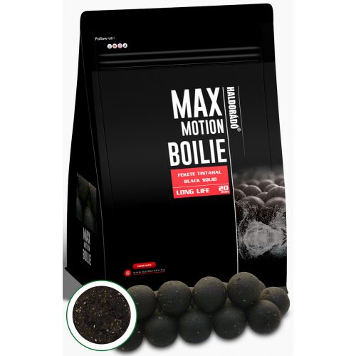 HALDORÁDÓ MAX MOTION Boilie Long Life 20 mm - Fekete Tintahal 800gr