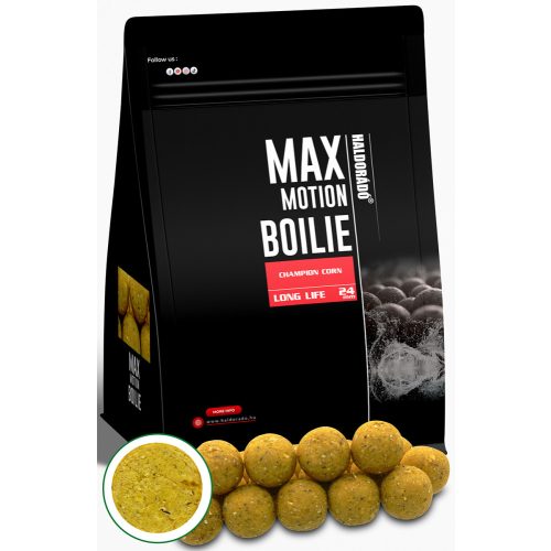 HALDORÁDÓ MAX MOTION Boilie Long Life 24 mm - Champion Corn 800gr