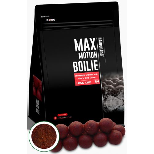 HALDORÁDÓ MAX MOTION Boilie Long Life 24 mm - Fűszeres Vörös Máj 800gr