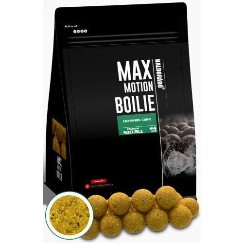 HALDORÁDÓ MAX MOTION Boilie Premium Soluble 24 mm - Champion Corn 800gr