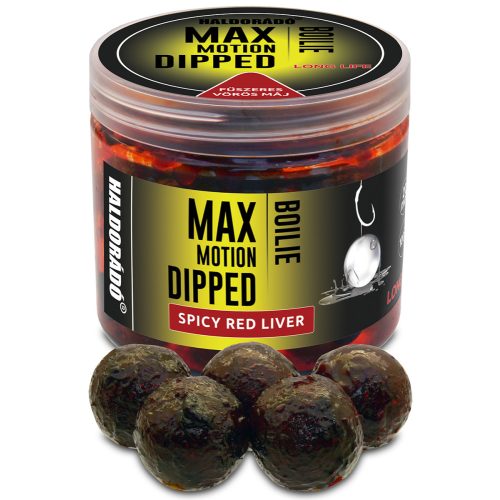 HALDORÁDÓ MAX MOTION Boilie Dipped 20 mm - Fűszeres Vörös Máj 80gr