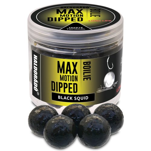 HALDORÁDÓ MAX MOTION Boilie Dipped 20 mm - Fekete Tintahal 80gr