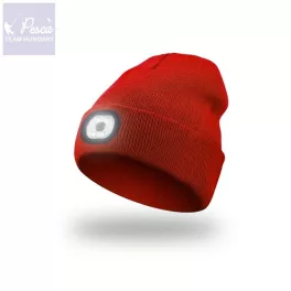   Energo Team Kötött sapka újratölthető LED lámpával Piros