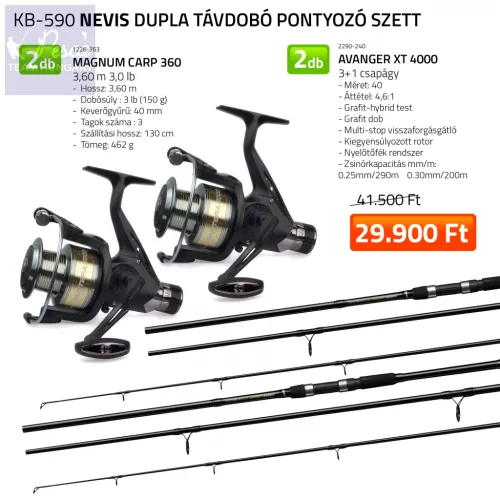 Nevis Dupla Távdobó pontyozó szett