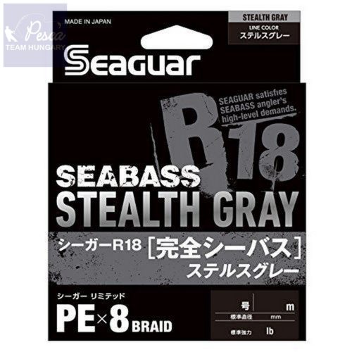 Seaguar R18 Seabass Stealth Gray PE X8 fonott zsinór 150m