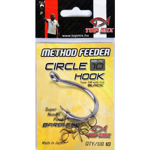 Top Mix Method feeder Circle Barbless hook